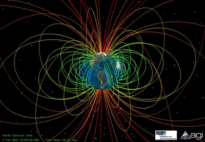 Magnetic field visualization from STK SEET by AGI and AER